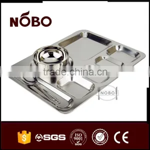 7 Big Compartments Stainless Steel Fast Food Tray thumbnail-2