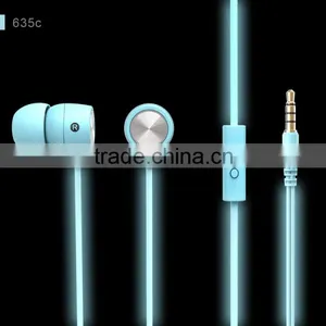 Glow In The Dark Luminous Earphones Glowing Headphones for Phone 3.5mm Connectors Quality Choice thumbnail-1