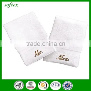 Cotton Material Mr. and Mrs. Hand Towel Face Towel Monograms Embroidery With Logo thumbnail-1