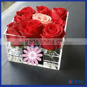 2016 Hot Sale!! China Manufactuer Flower Box Hold 9 Roses Acrylic Box for Fresh Roses thumbnail-1