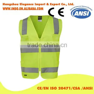 2016 New High Visibility Reflective Safety Vest Chaleco Reflectante Amarillo Polyester Lote Seguridad for Dark Night Working thumbnail-2