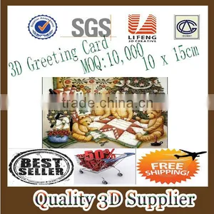 Guangzhou Lifeng Hot Saling 3d Greeting Card/Free Sample Greeting Cards thumbnail-1