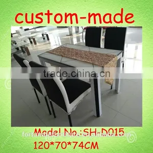 4 Seater Tempered Glass Dining Table and Chair Set thumbnail-1