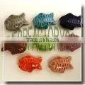 One Color Fish Shape Beads - Wholesale Loose Beads - Handmade Ceramic Beads thumbnail-1