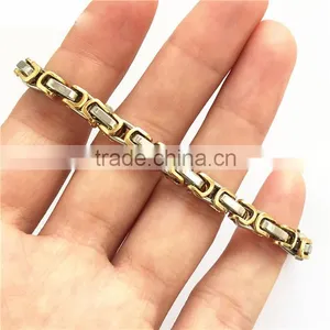 2016 Fashionable Jewelry Gold Plated 316l Stainless Steel Chain Bracelet for Men Supplier's Choice thumbnail-4