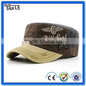 Brown Washed Cotton Custom Logo Military Cap/army Cap Hat thumbnail-1
