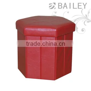 Round Tin Bucket Storage Ottoman Pouf With pu Seat thumbnail-1
