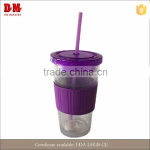 Round Environmental Transparent Plastic Cup With Lid And Straw Quality Choice thumbnail-1