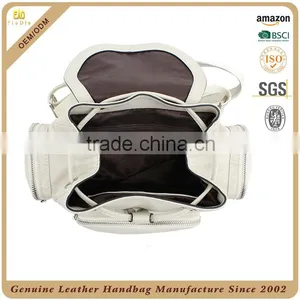 Guangzhou Fiedle Leather Bag Manufacturer OEM Durable Real Natural Leather Backpack With Multi Pockets thumbnail-4