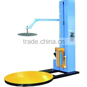 YK1650F-CS Semi-automatic Pallet Stretch Top Press/Plantform Film Wrapping Machine In Logistic Industry thumbnail-1