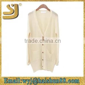 Wholesale Mongolian Cashmere Plain Ladies Fashion Winter Cardigan Ladies Cardigan Sweater thumbnail-2
