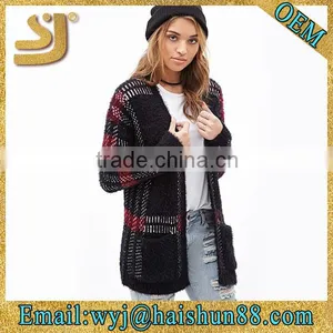 Fuzzy Plaid Cardigan thumbnail-1
