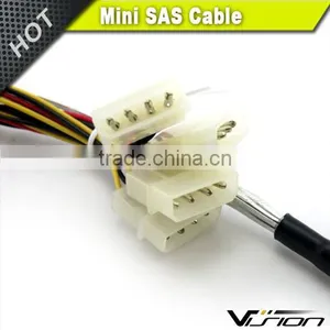 1m Black 30AWG Internal Mini SAS 36pin (SFF-8087) Male to SAS 29pin Female With 4pin Power (SFF-8482) Cable thumbnail-4