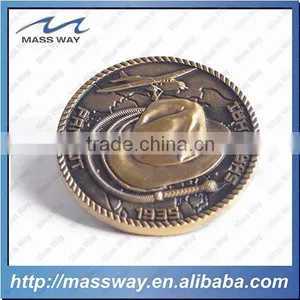 Customized Zinc Alloy Antique Bronze Copper 3D Metal Old Color Coin thumbnail-2