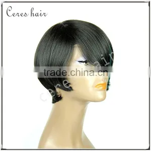 Ombre Green Full Lace Wigs Human Hair Wholesale Two Tone Lace Front Short Bob Wigs With Bangs thumbnail-4