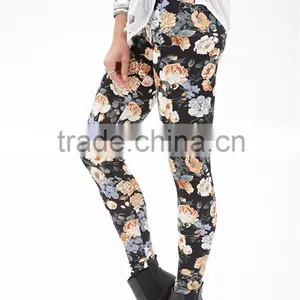 New Women Floral Print Leggings Stretchy Sexy Jeggings Pencil Pants Plus Size thumbnail-1