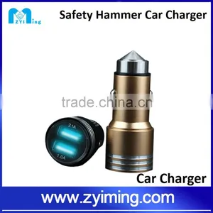 2015 OEM Promotional Universal 5V 3.1A Stainless Steel Mini Dual Usb Car Charger thumbnail-1
