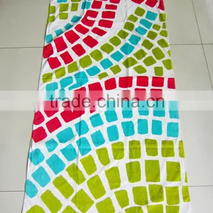 Pure Cotton Beautiful Color Seaside Plaid Beach Swimming Towel thumbnail-2