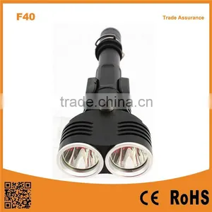 F40 Super Power 10w XM-L2 T6 Bulb Two Head Multi-function Aluminum Flashlight for Outdoor Fishing thumbnail-1