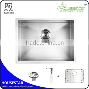 R10-2018 CUPC Approved Undermount Single Bowl Handmade Stainless Steel Kitchen Wash Sink With Brush Finish thumbnail-2