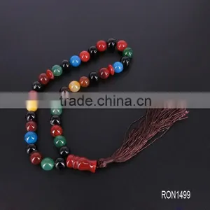 Allah Misbaha Cheap Tasbih Muslim Small Size 8mm Grey Agate Prayer Beads Tesbih thumbnail-6