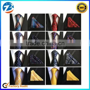 Stylish Polyester Silk Necktie Mens Tie Set With Hanky For Gift Quality Choice thumbnail-1
