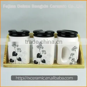 Wholesale Low Price High Quality White Ceramic Condiment Set thumbnail-2