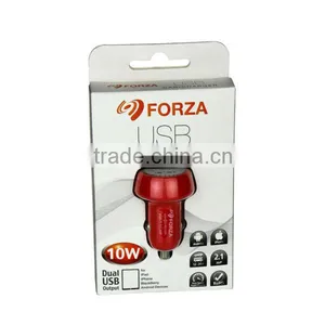FORZA 5.0V/2.1A Dual USB Car Charger With Clamshell Packaging thumbnail-4