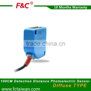 F&C 100cm Detection Distance Rectangular NPN NO Diffuse Photoelectric Sensor thumbnail-1