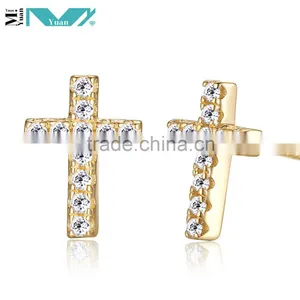 925 Sterling Silver Jewelry Cross Woman Earrings thumbnail-3