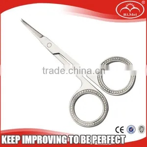 Curved Tip Makeup Scissors With Diamond Decoration #A203 thumbnail-1