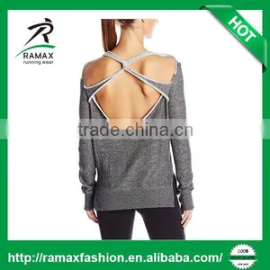 Ramax Custom Women Latest Design Backless Crush Pullover Sweatshirt Tops thumbnail-3