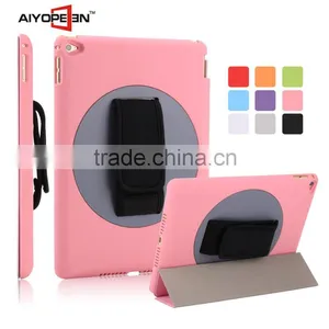 Manufactory Fabrication High Quality 360 Degree Hand Rotation Rubber PC Hard Case for Ipad Air2 With Nine Colors thumbnail-1