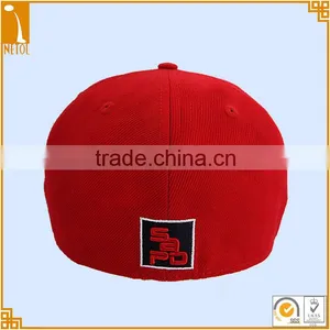 Red Custom Brand Flexflt Fitted Cotton Baseball Caps thumbnail-3