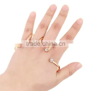 Creative Design Crystal Words Love Symbol Full Finger Ring Jewelry For Girls thumbnail-1