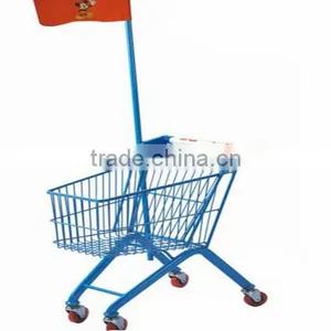 With Plastic Flag European Children Shopping Trolley thumbnail-2