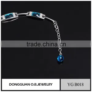 Fashion Blue Glass Jewelry Bracelet Brass Bangle Bracelet With Wholesale Price thumbnail-3