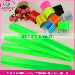 Cheap Wholesale Blank Flourescence Color Reflective PVC Slap Band thumbnail-6