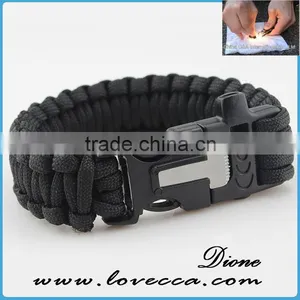 Outdoor Survival Gear Escape Paracord Bracelet With Flint / Whistle / Compass / Scraper thumbnail-3