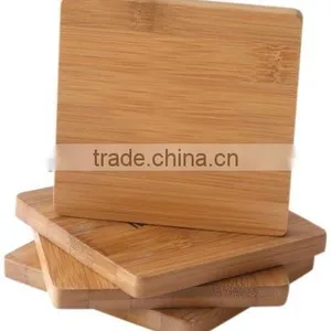 Core Bamboo Custom Laser Decor Bamboo Wood Tea Cup Coaster, Set of 4 thumbnail-1