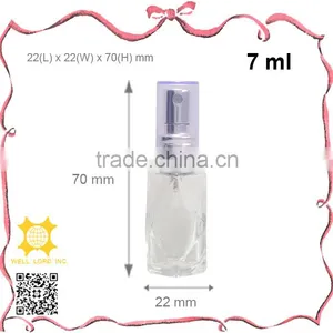 7ml Unique Shape Transparent Glass Bottle With Pump Sprayer thumbnail-1