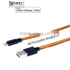 MFi Leather Cable for IPhone 6 Plus / 6 //6S/ 5S / 5C / 5 YUSH Manufacturers thumbnail-2