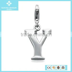 Simple Metal Fashion Letter F Charm in Sterling Silver thumbnail-3