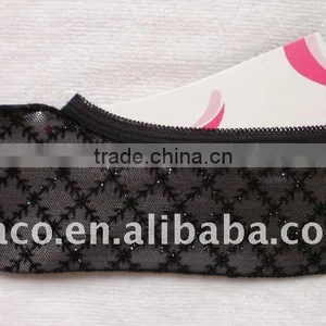 Ladies Fashion Lace Footie Socks thumbnail-1