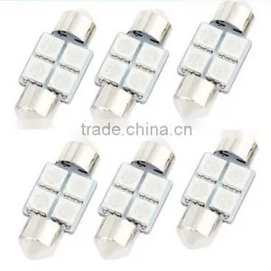 RV LED Light Interior Lamp DC 12V 5050 SMD 4 Green LED Festoon Dome Light thumbnail-1