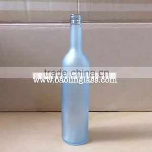 750ml Frosted Glass Red Wine Bottle thumbnail-1