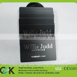 High Quality Black PVC Hot Stamping Warranty Card Guarantee Card thumbnail-2