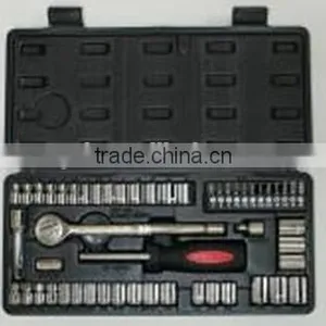 1/4" 3/8" 54pcs Socket Wrench Hand Tools Set thumbnail-1