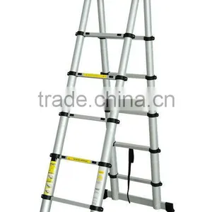 Aluminum Multipurpose 5.0m DOUBLE Telescopic Ladder With New TUV GS/EN131 thumbnail-2