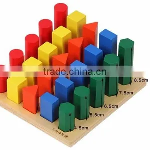 Ealy Education Montessori Wood Baby Toy Geometry Cylinder Ladder Block Puzzle thumbnail-4